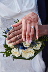 hands of bride and groom