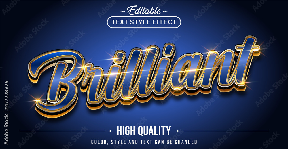 Poster Editable text style effect - Brilliant text style theme.