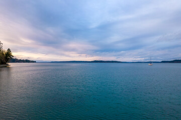 sunset over the puget sound 