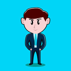 business man cool character design vector
