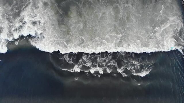 Top-down view of Vardar river difference level, steady
