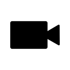 Video camera silhouette icon. Flat sign. Film production. Cinema movie. Simple design. Vector illustration. Stock image.