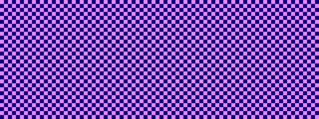 Checkerboard banner. Navy and Violet colors of checkerboard. Small squares, small cells. Chessboard, checkerboard texture. Squares pattern. Background.