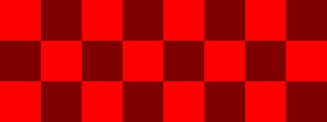 Checkerboard banner. Maroon and Red colors of checkerboard. Big squares, big cells. Chessboard, checkerboard texture. Squares pattern. Background.