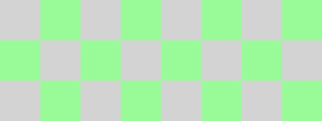 Checkerboard banner. Pale Green and Light grey colors of checkerboard. Big squares, big cells. Chessboard, checkerboard texture. Squares pattern. Background.