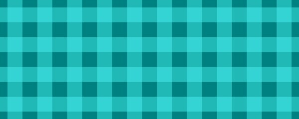 Banner, plaid pattern. Teal on Cyan color. Tablecloth pattern. Texture. Seamless classic pattern background.