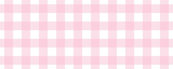 Banner, plaid pattern. White on Pink color. Tablecloth pattern. Texture. Seamless classic pattern background.