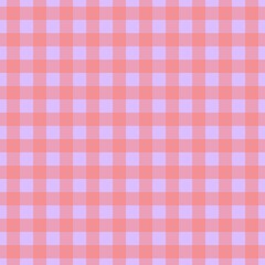 Plaid pattern. Lavender on Salmon color. Tablecloth pattern. Texture. Seamless classic pattern background.