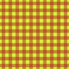 Plaid pattern. Lime on Fire brick color. Tablecloth pattern. Texture. Seamless classic pattern background.