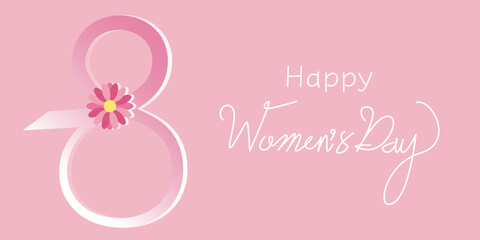 Happy Women's day illustration. Women's day decorative background. banner, frame, Card and design element. Vector illustration.