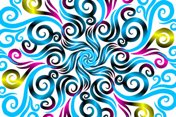 Beautiful colourful  caleidoscope gradient of traditional batik ethnic frame illustration for wallpaper background ads clothing or presentation template