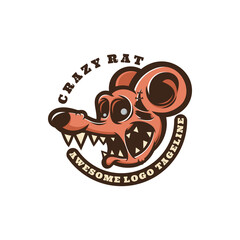 Illustration vector graphic of Crazy Rat, good for logo design