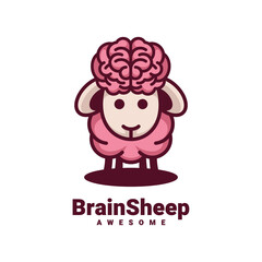 Illustration vector graphic of Brain Sheep, good for logo design