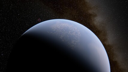 Planets and galaxy, science fiction wallpaper 3d render