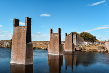 Antique structure of an old bridge 
