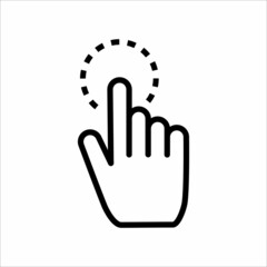 Vector graphics. Click pointer icon. Cursor Click, Hand Clicks and Load Waiting Icons. Website arrows or hand cursors tools, computer interface button. Isolated symbols.