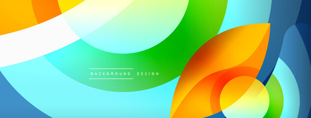 Creative geometric wallpaper. Minimal abstract background. Circle wave and round shapes composition vector illustration for wallpaper banner background or landing page