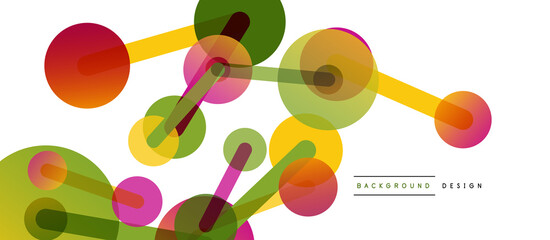 Abstract background. Round dots connected by lines. Trendy techno business template for wallpaper, banner, background or landing