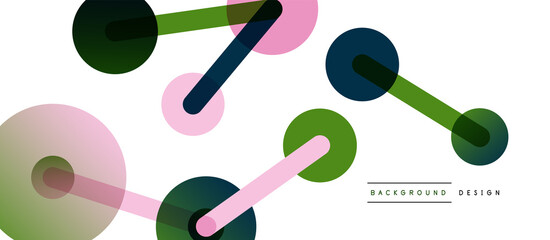Abstract background. Round dots connected by lines. Trendy techno business template for wallpaper, banner, background or landing