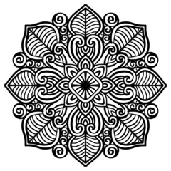 Mandala with floral ethnic element