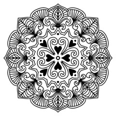 Mandala with floral ethnic element