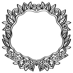 Doodle floral elements with leaves