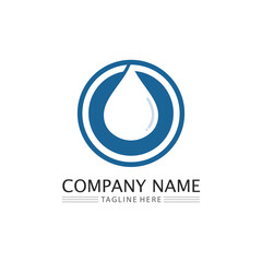 wave and Water drop Logo Template vector icon illustration