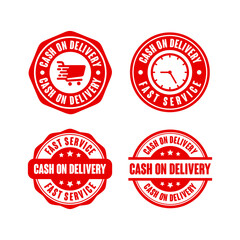 Cash on delivery fast service design stamp logo collection