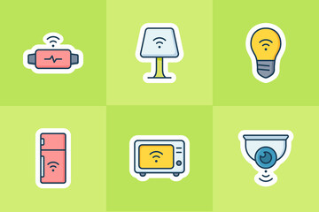 internet of things icon for sticker or stickers set collection