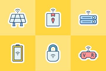 internet of things icon for sticker or stickers set collection