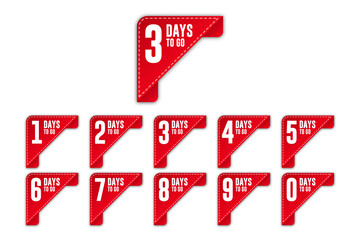 Number countdown label day to go sale promotion design
