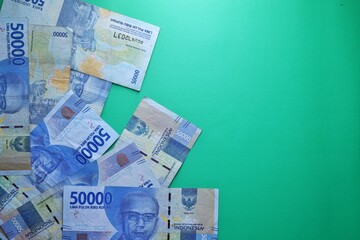 Rupiah the official currency of Indonesia. Business and finance concept. Uang 50000 Rupiah. Bank...