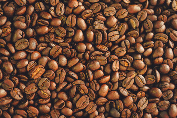 Roasted coffee bean texture