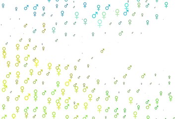 Light green, yellow vector texture with male, female icons.