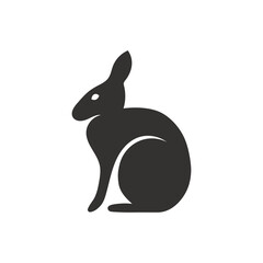 Rabbit silhouette. Simply modern rabbit icon design. Rabbit logo.