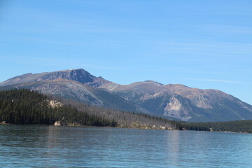 lake in the mountains, Jasper National Park, Alberta