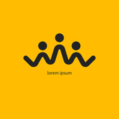 Business people line logo. Abstract group icon. Together concept