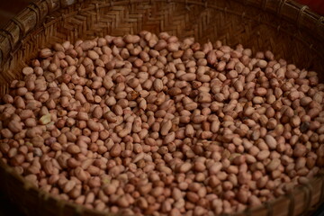 Peanuts bean that are ready to be fried for snacks