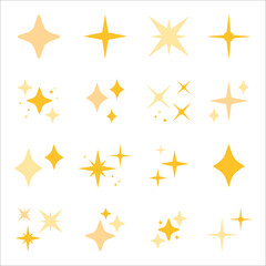 Sparkles Stars icon isolated on white background. Twinkling stars. Stars light effect. Vector illustration