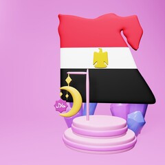 3d rendering of the holy month of ramadan in Egypt for social media template