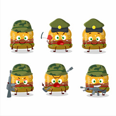 A charming soldier hamburger gummy candy cartoon picture bring a gun machine