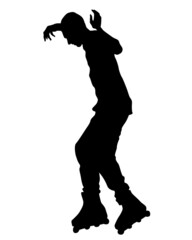 People athletes of skates on white background