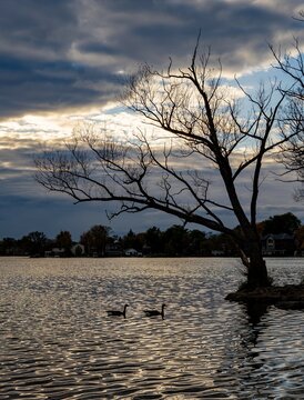 sunset on the river