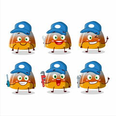 mechanic gummy corn cute mascot character with pliers