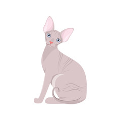 Sphinx cat on a white background. Cartoon design.
