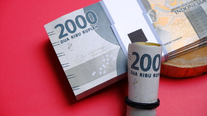 Indonesian Rupiah the official currency of Indonesia. Business and finance concept, Uang 2000 Rupiah Bank Indonesia. Uang Rupiah.