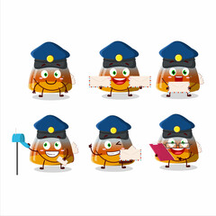 A picture of cheerful gummy corn postman cartoon design concept