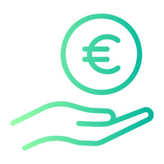 coin euro cash gradient icon