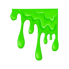 Green dripping slime background. Creepy toxic liquid. Vector cartoon illustration