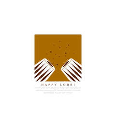 Abstract illustration of Happy Lohri holiday background for Punjabi festival.